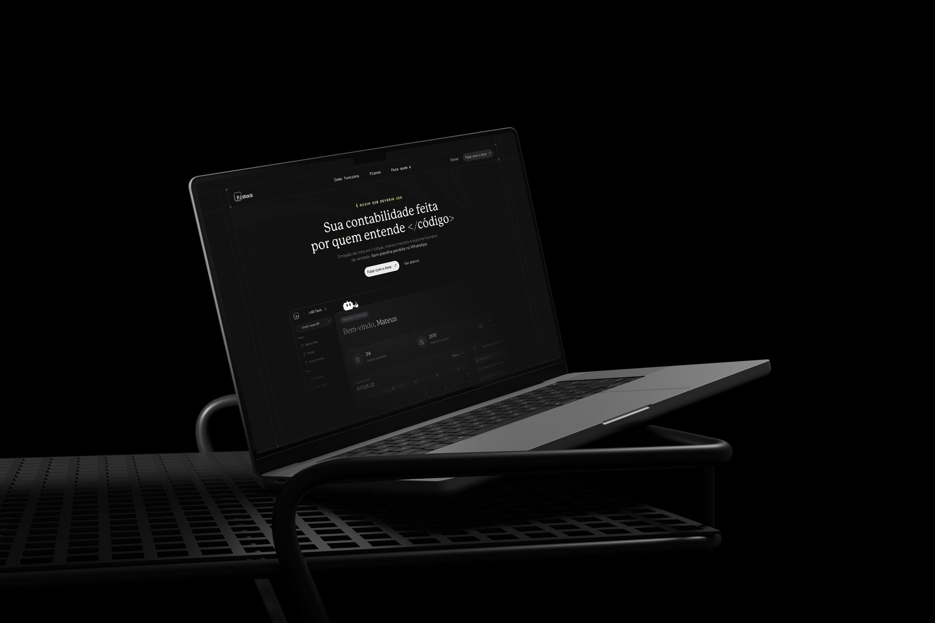 PJ Stack — product on a laptop